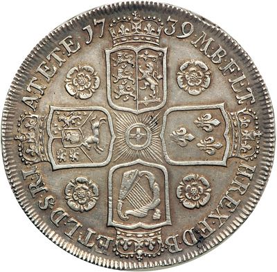 Crown Reverse Image minted in UNITED KINGDOM in 1739 (1727-60 - George II)  - The Coin Database