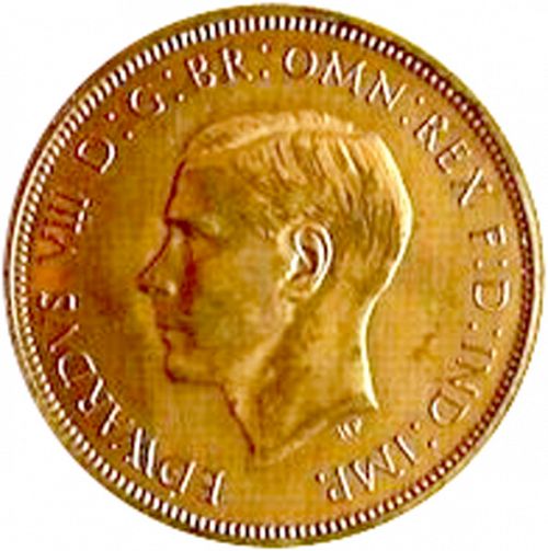 Penny Obverse Image minted in UNITED KINGDOM in 1937 (1936-37 - Edward VIII)  - The Coin Database