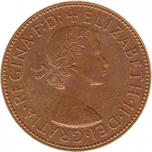 Penny Obverse Image minted in UNITED KINGDOM in 1954 (1953-70  -  Elizabeth II)  - The Coin Database