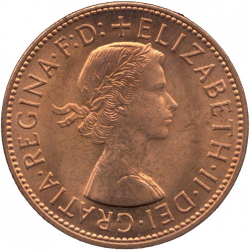 Penny Obverse Image minted in UNITED KINGDOM in 1962 (1953-70  -  Elizabeth II)  - The Coin Database