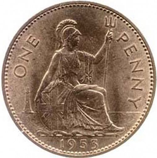 Penny Reverse Image minted in UNITED KINGDOM in 1953 (1953-70  -  Elizabeth II)  - The Coin Database