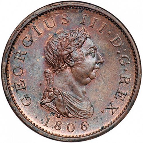 Penny Obverse Image minted in UNITED KINGDOM in 1806 (1760-20 - George III)  - The Coin Database