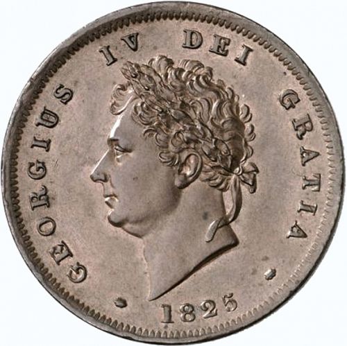 Penny Obverse Image minted in UNITED KINGDOM in 1825 (1820-30 - George IV)  - The Coin Database