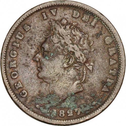 Penny Obverse Image minted in UNITED KINGDOM in 1827 (1820-30 - George IV)  - The Coin Database