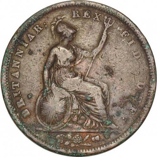 Penny Reverse Image minted in UNITED KINGDOM in 1827 (1820-30 - George IV)  - The Coin Database