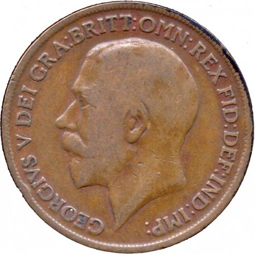 Penny Obverse Image minted in UNITED KINGDOM in 1919 (1910-36  -  George V)  - The Coin Database