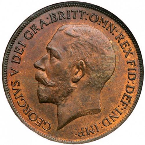 Penny Obverse Image minted in UNITED KINGDOM in 1919H (1910-36  -  George V)  - The Coin Database