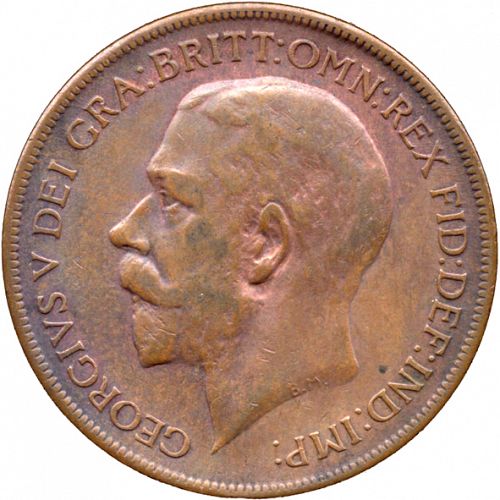 Penny Obverse Image minted in UNITED KINGDOM in 1921 (1910-36  -  George V)  - The Coin Database