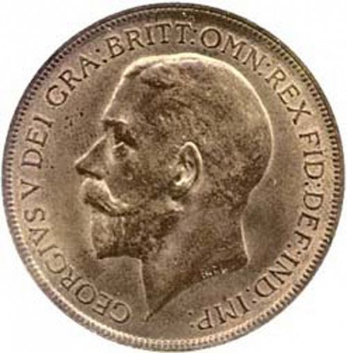 Penny Obverse Image minted in UNITED KINGDOM in 1922 (1910-36  -  George V)  - The Coin Database