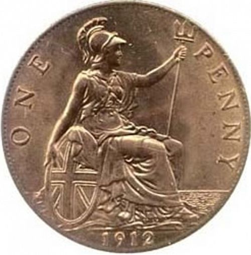 Penny Reverse Image minted in UNITED KINGDOM in 1912 (1910-36  -  George V)  - The Coin Database