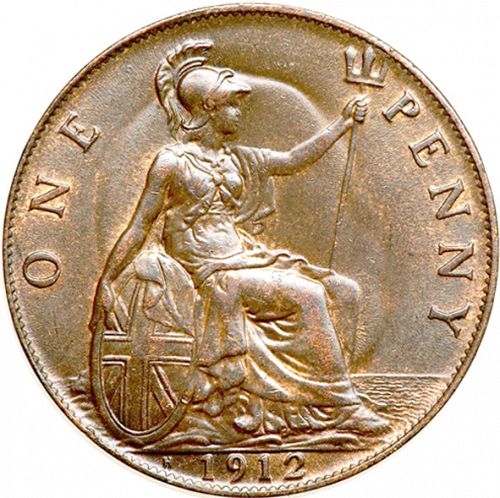 Penny Reverse Image minted in UNITED KINGDOM in 1912H (1910-36  -  George V)  - The Coin Database