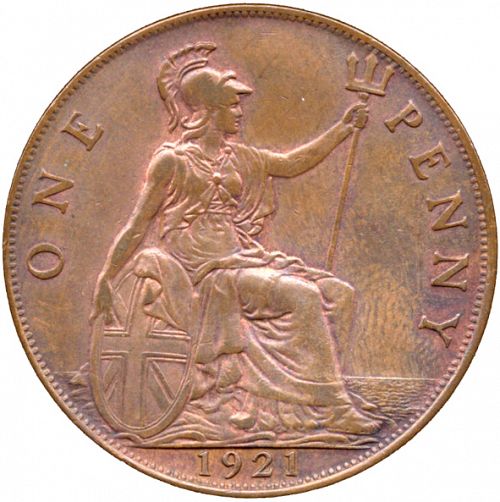 Penny Reverse Image minted in UNITED KINGDOM in 1921 (1910-36  -  George V)  - The Coin Database