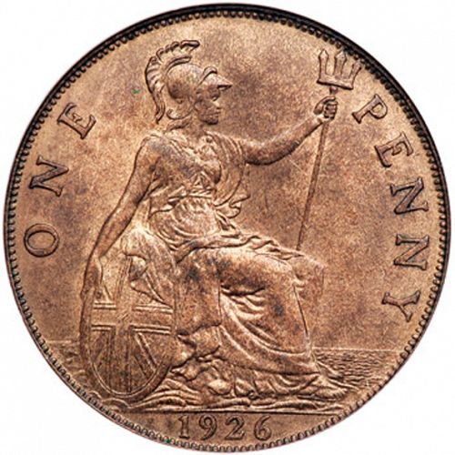 Penny Reverse Image minted in UNITED KINGDOM in 1926 (1910-36  -  George V)  - The Coin Database