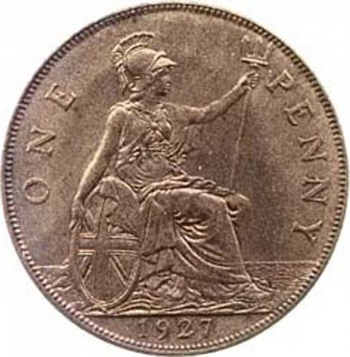 Penny Reverse Image minted in UNITED KINGDOM in 1927 (1910-36  -  George V)  - The Coin Database