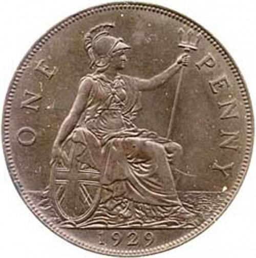 Penny Reverse Image minted in UNITED KINGDOM in 1929 (1910-36  -  George V)  - The Coin Database
