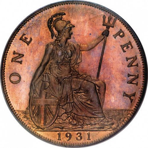 Penny Reverse Image minted in UNITED KINGDOM in 1931 (1910-36  -  George V)  - The Coin Database