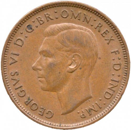 Penny Obverse Image minted in UNITED KINGDOM in 1944 (1937-52 - George VI)  - The Coin Database
