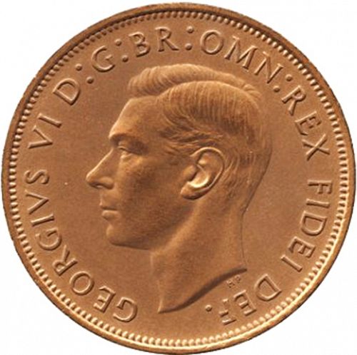 Penny Obverse Image minted in UNITED KINGDOM in 1951 (1937-52 - George VI)  - The Coin Database