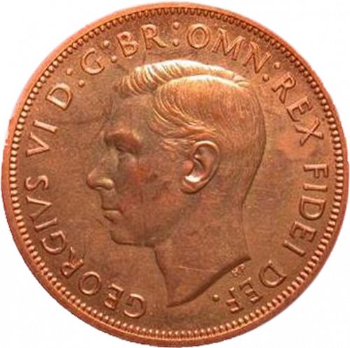 Penny Obverse Image minted in UNITED KINGDOM in 1952 (1937-52 - George VI)  - The Coin Database