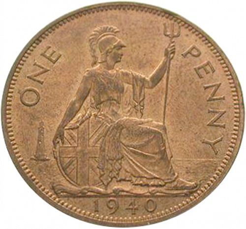 Penny Reverse Image minted in UNITED KINGDOM in 1940 (1937-52 - George VI)  - The Coin Database