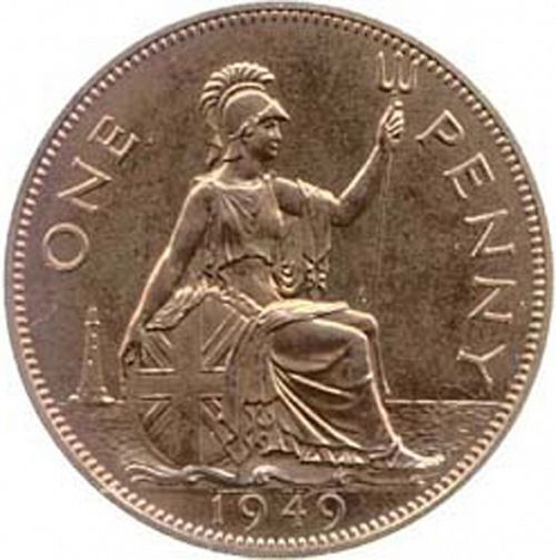 Penny Reverse Image minted in UNITED KINGDOM in 1949 (1937-52 - George VI)  - The Coin Database