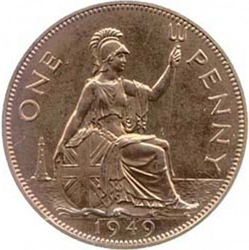 Penny Reverse Image minted in UNITED KINGDOM in 1949 (1937-52 - George VI)  - The Coin Database
