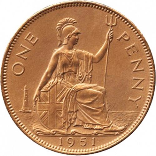 Penny Reverse Image minted in UNITED KINGDOM in 1951 (1937-52 - George VI)  - The Coin Database