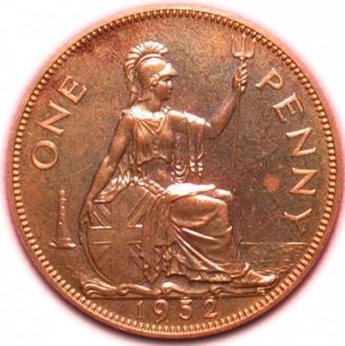 Penny Reverse Image minted in UNITED KINGDOM in 1952 (1937-52 - George VI)  - The Coin Database