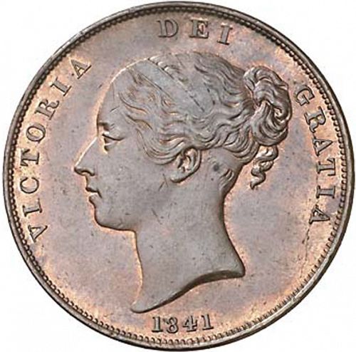 Penny Obverse Image minted in UNITED KINGDOM in 1841 (1837-01  -  Victoria)  - The Coin Database