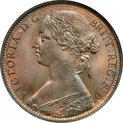 Penny Obverse Image minted in UNITED KINGDOM in 1863 (1837-01  -  Victoria)  - The Coin Database
