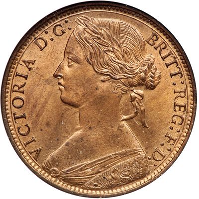 Penny Obverse Image minted in UNITED KINGDOM in 1866 (1837-01  -  Victoria)  - The Coin Database