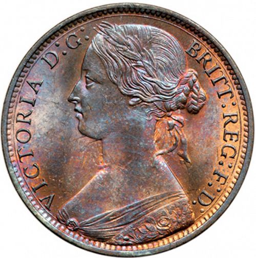 Penny Obverse Image minted in UNITED KINGDOM in 1874H (1837-01  -  Victoria)  - The Coin Database