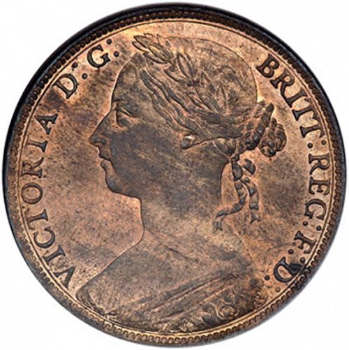 Penny Obverse Image minted in UNITED KINGDOM in 1885 (1837-01  -  Victoria)  - The Coin Database