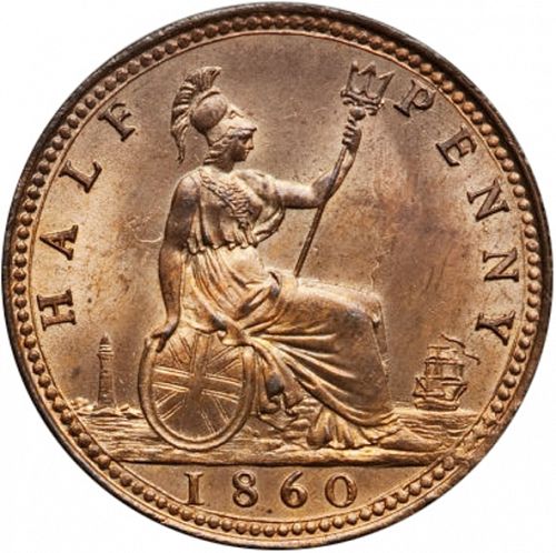 Penny Reverse Image minted in UNITED KINGDOM in 1860 (1837-01  -  Victoria)  - The Coin Database