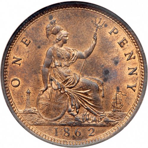 Penny Reverse Image minted in UNITED KINGDOM in 1862 (1837-01  -  Victoria)  - The Coin Database