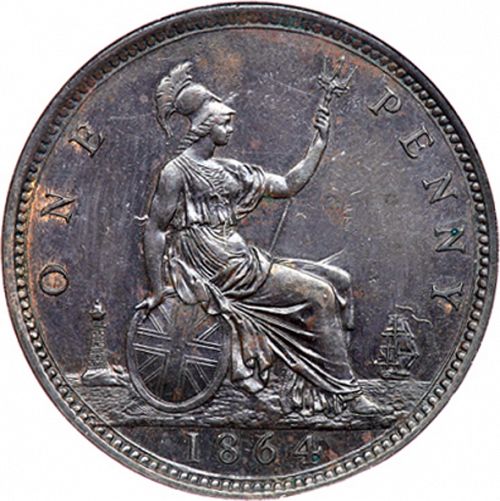 Penny Reverse Image minted in UNITED KINGDOM in 1864 (1837-01  -  Victoria)  - The Coin Database