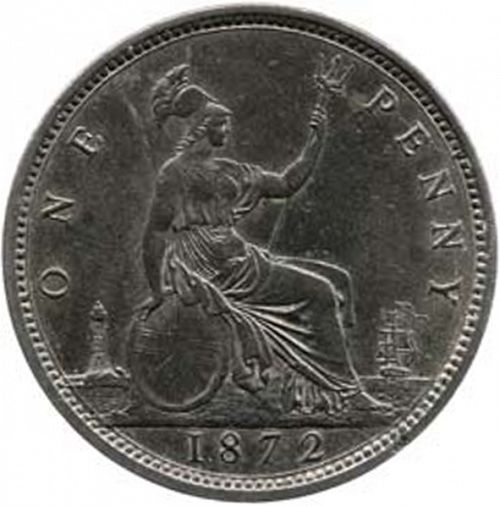 Penny Reverse Image minted in UNITED KINGDOM in 1872 (1837-01  -  Victoria)  - The Coin Database