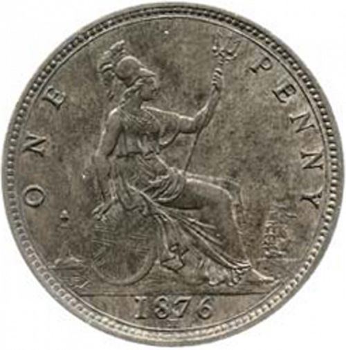 Penny Reverse Image minted in UNITED KINGDOM in 1876H (1837-01  -  Victoria)  - The Coin Database