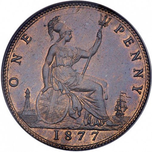 Penny Reverse Image minted in UNITED KINGDOM in 1877 (1837-01  -  Victoria)  - The Coin Database