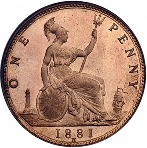 Penny Reverse Image minted in UNITED KINGDOM in 1881H (1837-01  -  Victoria)  - The Coin Database