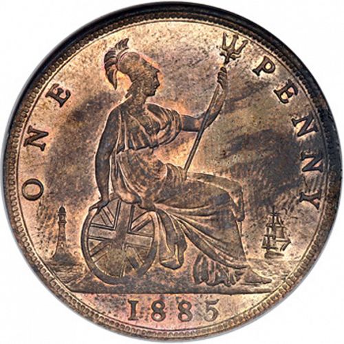 Penny Reverse Image minted in UNITED KINGDOM in 1885 (1837-01  -  Victoria)  - The Coin Database