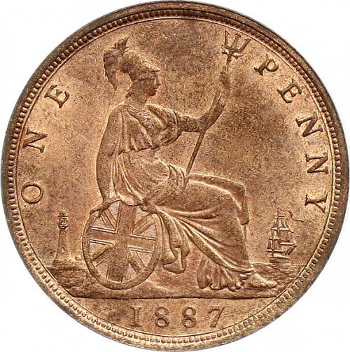 Penny Reverse Image minted in UNITED KINGDOM in 1887 (1837-01  -  Victoria)  - The Coin Database