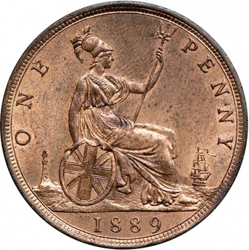 Penny Reverse Image minted in UNITED KINGDOM in 1889 (1837-01  -  Victoria)  - The Coin Database