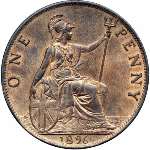 Penny Reverse Image minted in UNITED KINGDOM in 1896 (1837-01  -  Victoria)  - The Coin Database