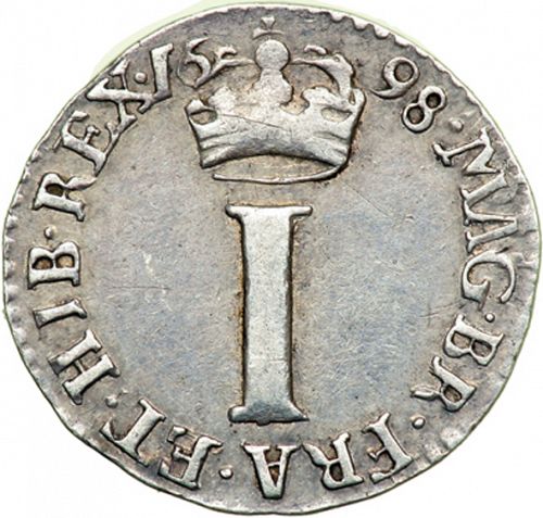 Penny Reverse Image minted in UNITED KINGDOM in 1698 (1694-01 - William III)  - The Coin Database