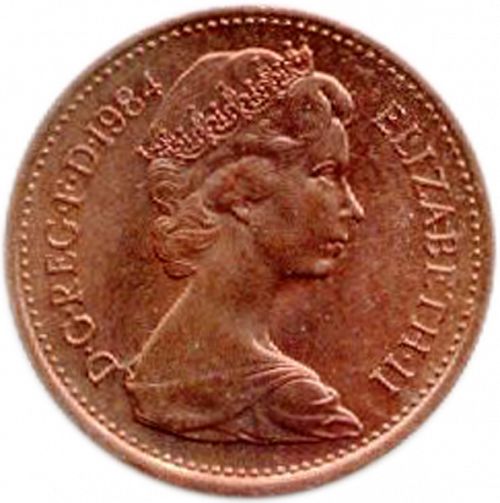1p Obverse Image minted in UNITED KINGDOM in 1984 (1971-up  -  Elizabeth II - Decimal Coinage)  - The Coin Database