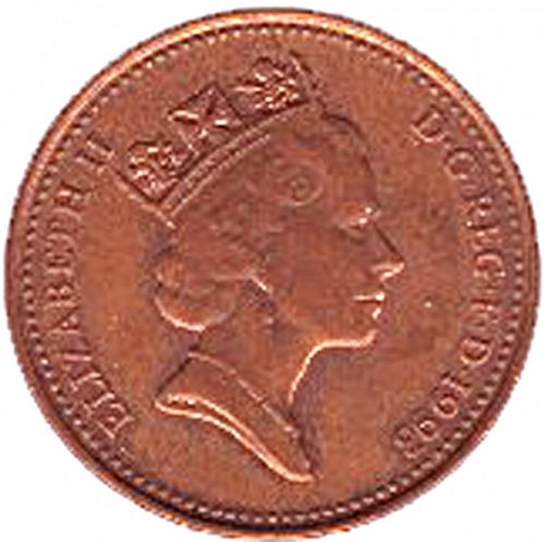 1p Obverse Image minted in UNITED KINGDOM in 1993 (1971-up  -  Elizabeth II - Decimal Coinage)  - The Coin Database