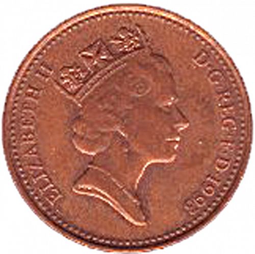 1p Obverse Image minted in UNITED KINGDOM in 1993 (1971-up  -  Elizabeth II - Decimal Coinage)  - The Coin Database