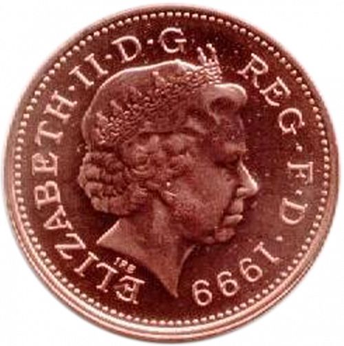 1p Obverse Image minted in UNITED KINGDOM in 1999 (1971-up  -  Elizabeth II - Decimal Coinage)  - The Coin Database