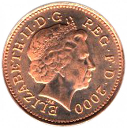 1p Obverse Image minted in UNITED KINGDOM in 2000 (1971-up  -  Elizabeth II - Decimal Coinage)  - The Coin Database